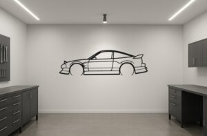 Nissan 180SX Metal Car Silhouette