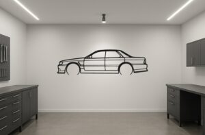 Nissan 90 Laurel Metal Car Silhouette