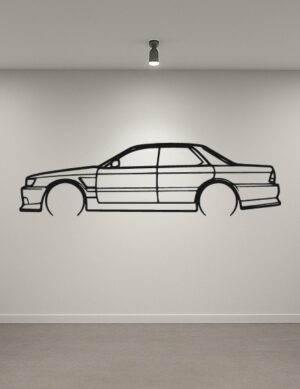 Nissan 90 Laurel Metal Car Silhouette
