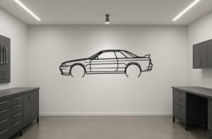 Nissan R32 Skyline Metal Car Silhouette