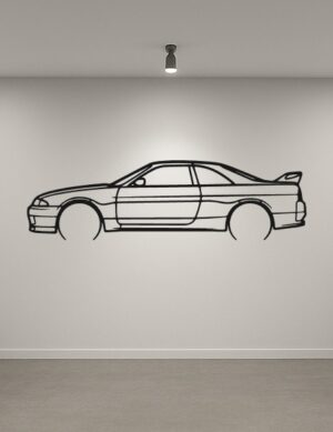 Nissan R33 Skyline Metal Car Silhouette