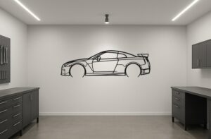 Nissan R35 GTR Metal Car Silhouette