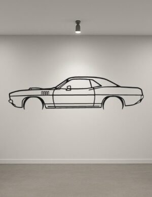 Plymouth 71 Barracuda Metal Car Silhouette