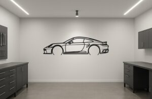 Porsche 22 911 Turbo S Metal Car Silhouette