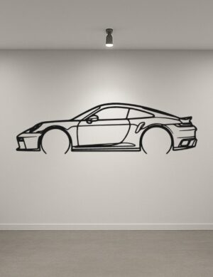 Porsche 22 911 Turbo S Metal Car Silhouette