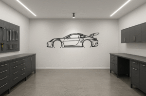 Porsche 911 GT3 RS Metal Car Silhouette