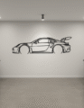 Porsche 911 GT3 RS Metal Car Silhouette