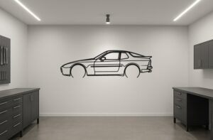 Porsche 944 Turbo Metal Car Silhouette