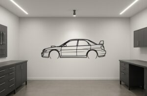 Subaru 02 Impreza WRX Metal Car Silhouette
