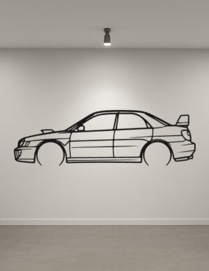 Subaru 02 Impreza WRX Metal Car Silhouette
