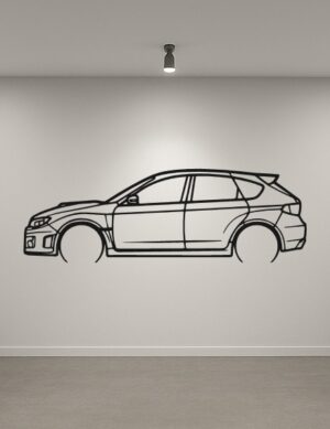 Subaru 14 Impreza WRX STI Hatch Metal Car Silhouette