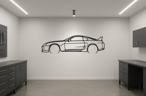 Toyota Mk4 Supra Metal Car Silhouette