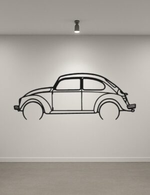 VW Beetle Metal Car Silhouette