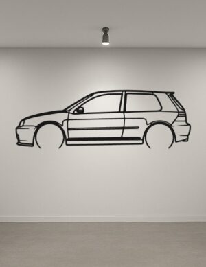 VW Golf 4 GTI Metal Car Silhouette
