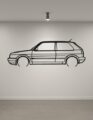 VW Golf GTI Mk2 Metal Car Silhouette