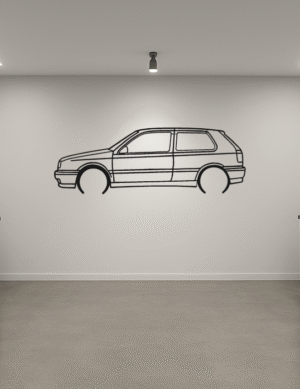 VW Golf MK3 GTI Metal Car Silhouette