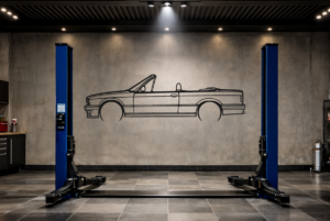 BMW 3 E30 Cabrio Metal Car Silhouette