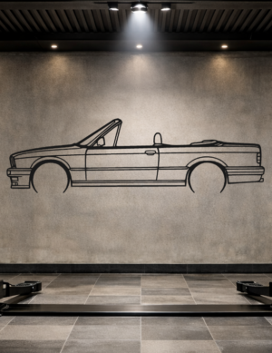 BMW 3 E30 Cabrio Metal Car Silhouette