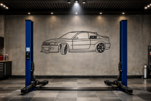 BMW E46 Drift Oliver Randalu R36 Metal Car Silhouette