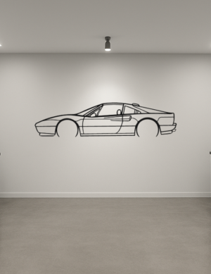 Ferrari 328 GTB Metal Car Silhouette