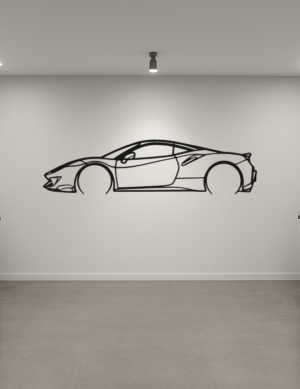 Ferrari 488 Pista Metal Car Silhouette