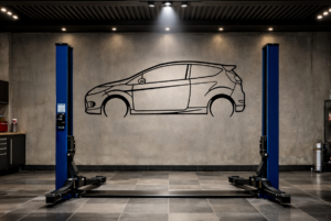 Ford 10 Fiesta Metal Car Silhouette