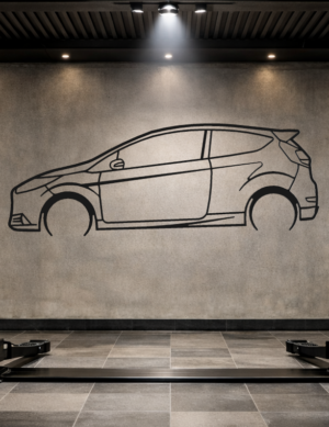 Ford 13 Fiesta ST Metal Car Silhouette