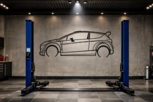 Ford 26 Fiesta Rally2 Metal Car Silhouette