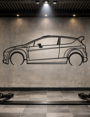 Ford 26 Fiesta Rally2 Metal Car Silhouette