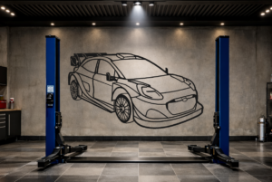 Ford 26 Puma Rally1 M-Sport Metal Car Silhouette