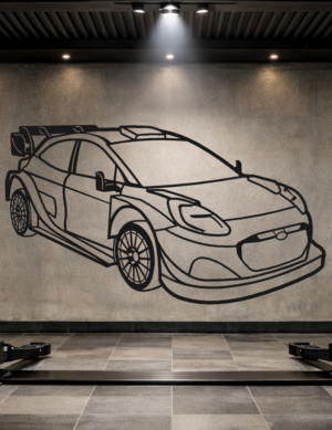 Ford 26 Puma Rally1 M-Sport Metal Car Silhouette