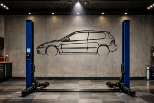 Honda 95 Civic Hatchback Metal Car Silhouette