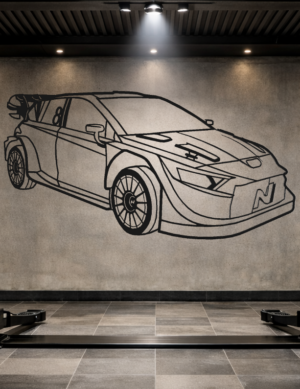 Hyundai 25 WRC  i20 N Rally1 Ott Tänak - Martin Järveoja Metal Car Silhouette