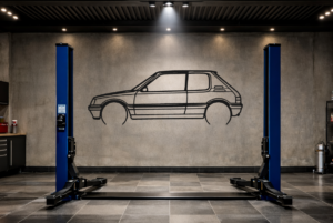 Peugeot 205 GTI Metal Car Silhouette