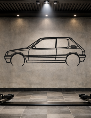 Peugeot 205 GTI Metal Car Silhouette