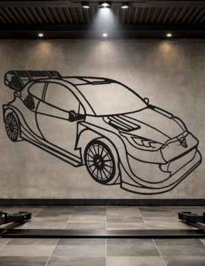 Toyota 26 GR YARIS Rally1 Metal Car Silhouette