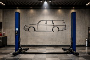 Volvo 240 Wagon Metal Car Silhouette