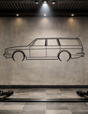 Volvo 240 Wagon Metal Car Silhouette
