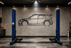 Škoda 26 Fabia RS Rally 2 Metal Car Silhouette