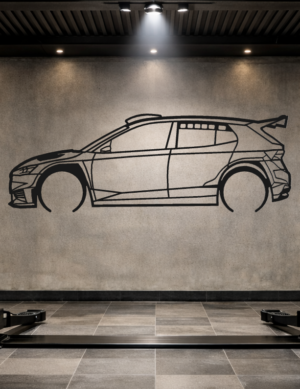 Škoda 26 Fabia RS Rally 2 Metal Car Silhouette