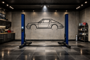 Porsche 78 911 Targa Metal Car Silhouette