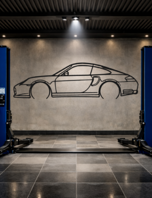 Porsche 911 Carrera 4 (996) Metal Car Silhouette