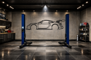 Porsche 911 GT2 RS Clubsport Metal Car Silhouette