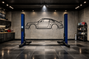 Porsche 911S Singer (964) Metal Car Silhouette