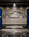 Porsche 911S Singer (964) Metal Car Silhouette