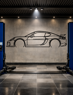 Porsche Cayman GT4 (981) Metal Car Silhouette