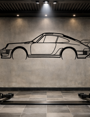 Porsche 911 Turbo (930) Metal Car Silhouette