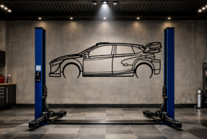 Hyundai 26 I20 N Rally1 Metal Car Silhouette