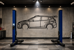 Hyundai 26 I20 N Rally2 Metal Car Silhouette