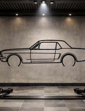 Ford 65 Mustang Metal Car Silhouette